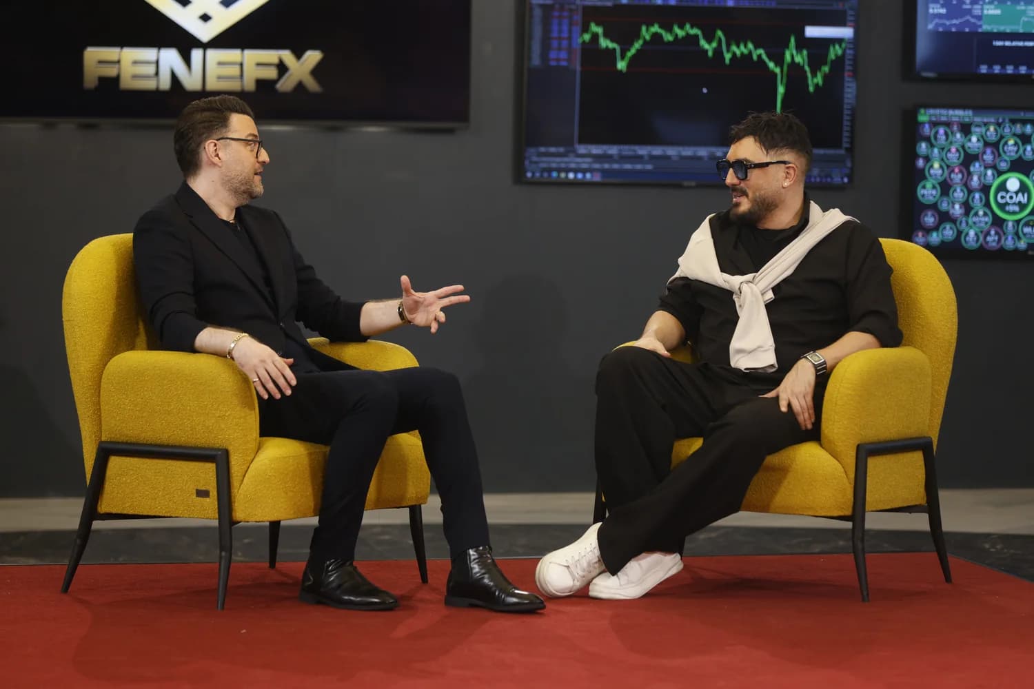 Mohammad Ahangari Asl interviewed at an event